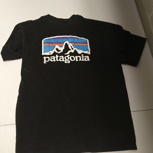 Patagonia Black Tee with Vibrant Logo